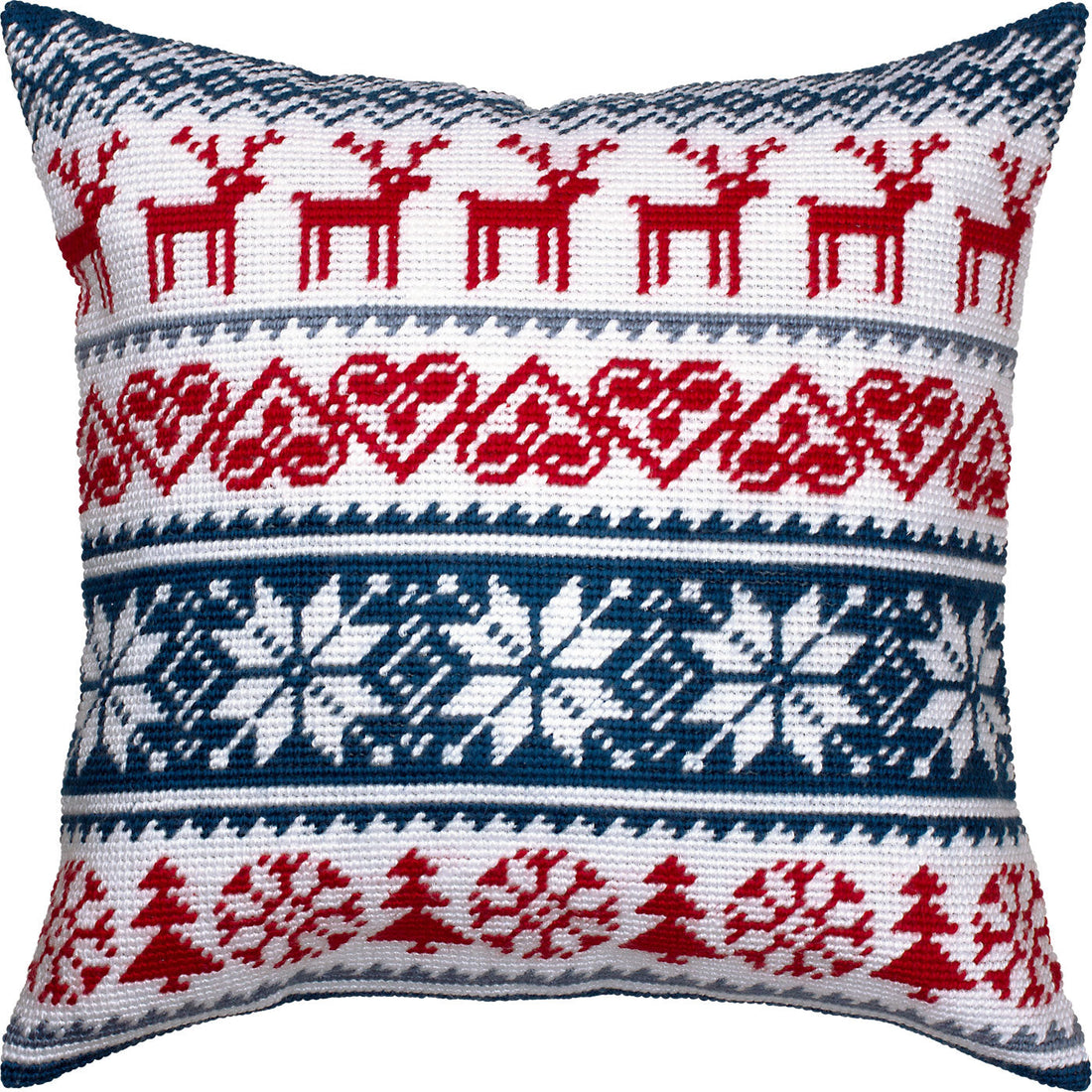 Christmas Deer needlepoint pillow kit — Brvsk