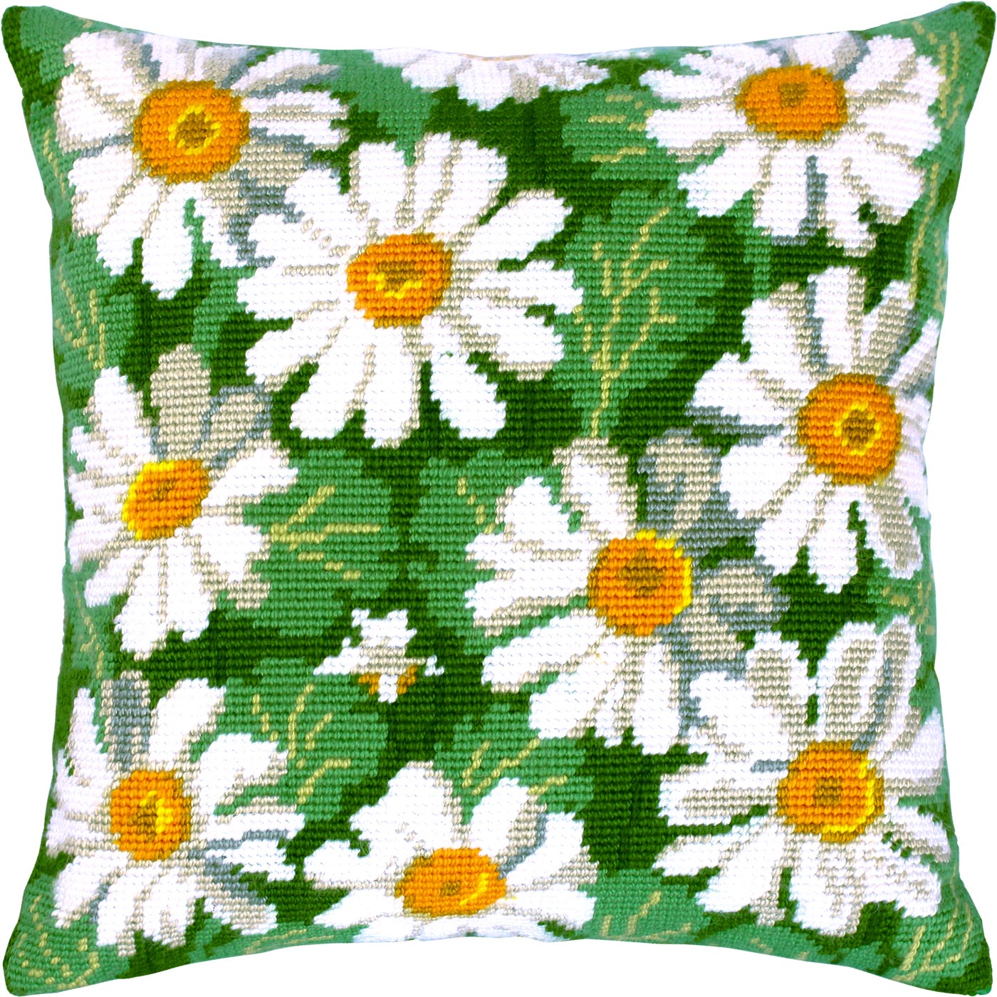 Daisies — Embroidery Kit 16″ × 16″ by Brvsk