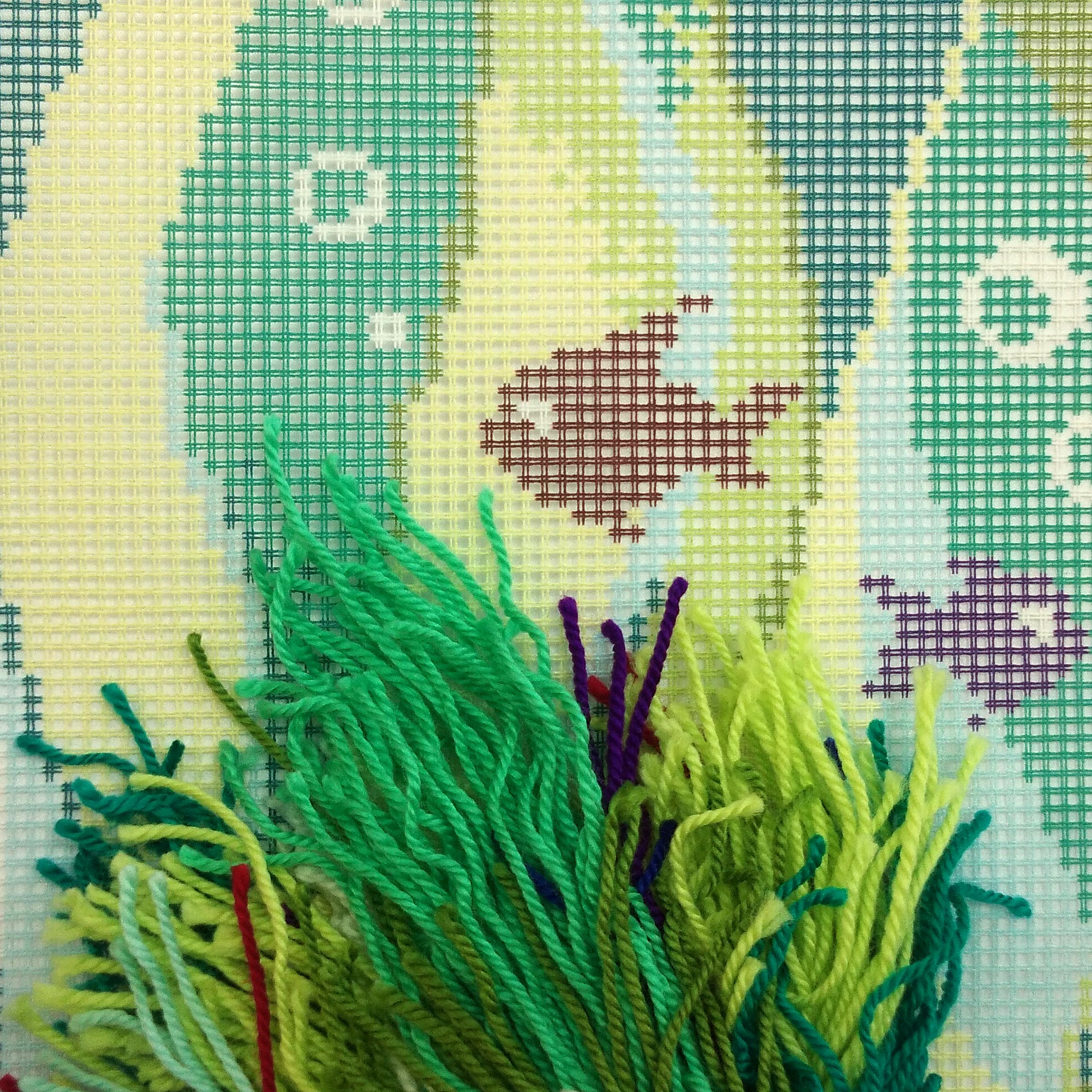 Fish in Seaweed — Stamped Cross Stitch Kit 16″ × 16″ by Brvsk