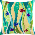 Fish in Seaweed — Stamped Cross Stitch Kit 16″ × 16″ by Brvsk