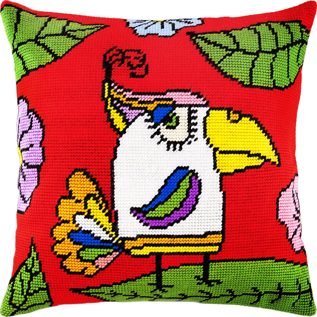 Parrot — Embroidery Kit 16″ × 16″ by Brvsk