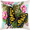 Swallowtail on Field Bindweed — Stamped Cross Stitch Kit 16″ × 16″ by Brvsk