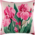 Pink Irises — Needlepoint Kit 16″ × 16″ by Brvsk