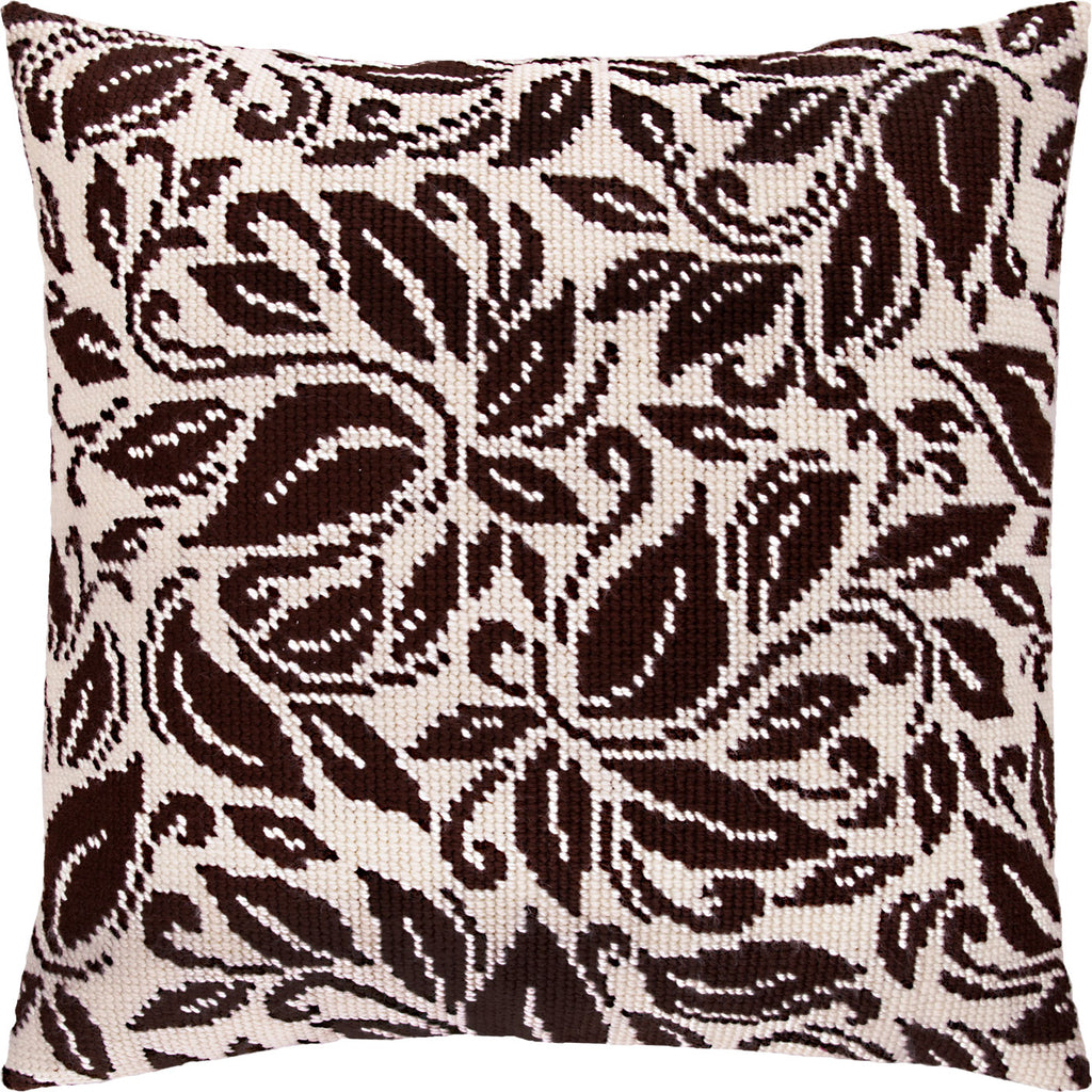 Brvsk Floral Needlepoint Kit for Adults and Beginners — Versailles 16″ × 16″ with Clear, Precise Printed Design on Cotton Canvas; Includes 2 Needles, Yarn, and Easy-Read Chart