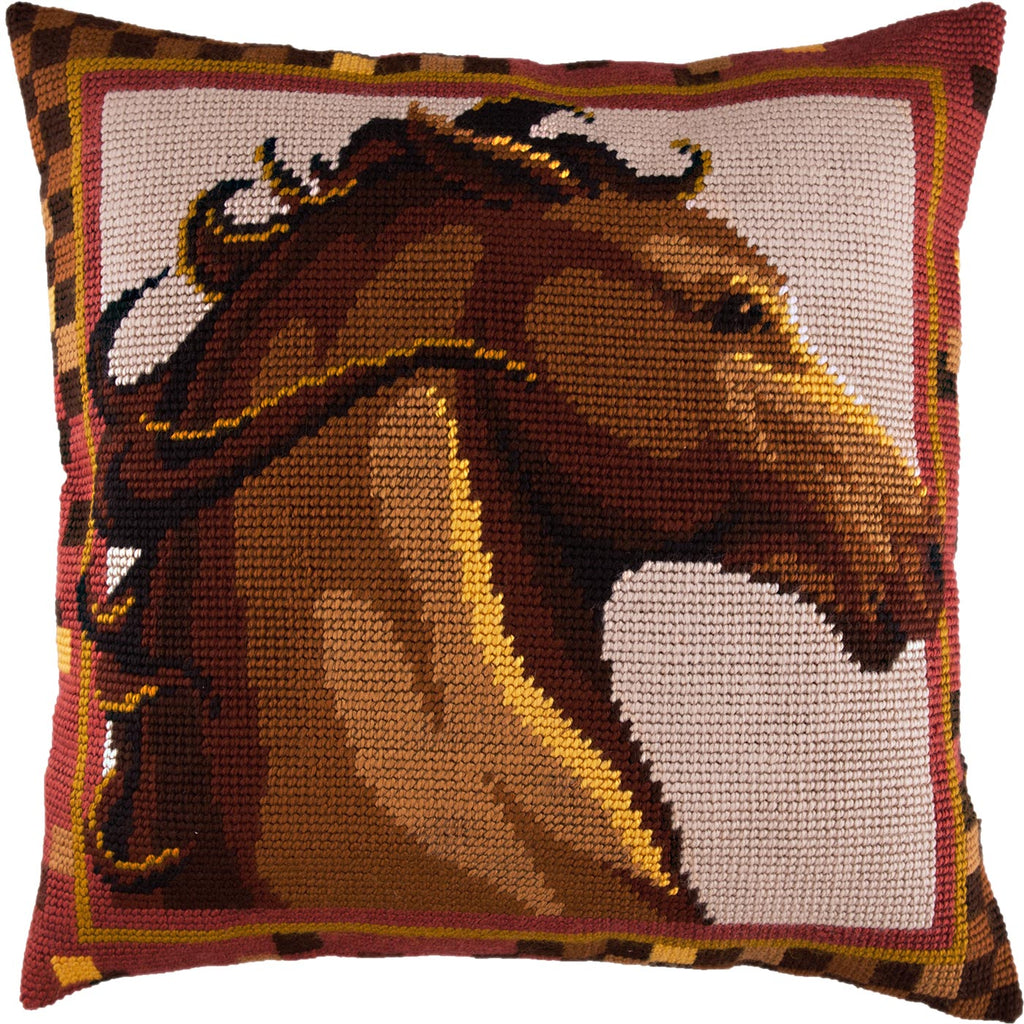 Stallion — Stamped Cross Stitch Kit 16″ × 16″ by Brvsk