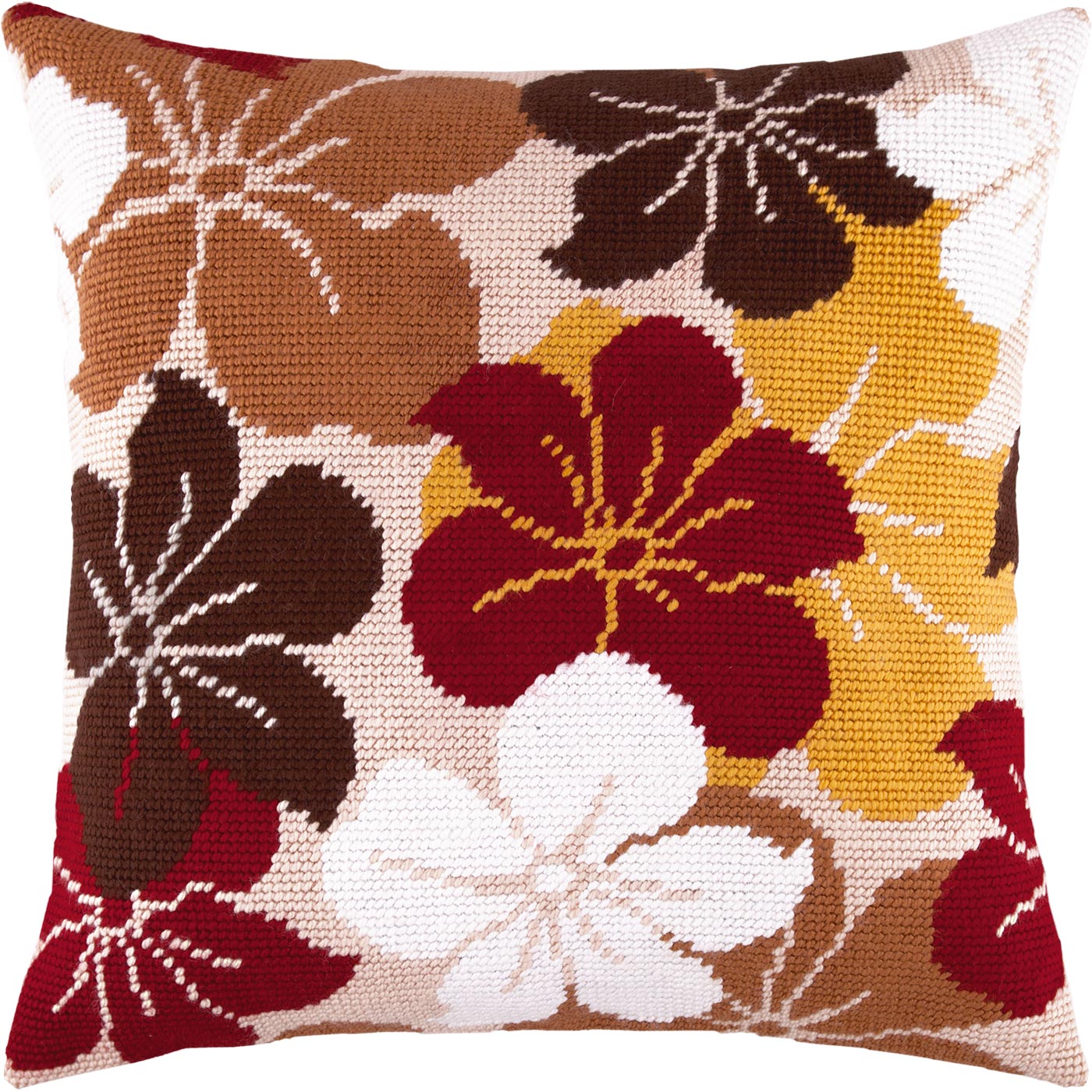 Periwinkles (Catharanthus) — Stamped Cross Stitch Kit 16″ × 16″ by Brvsk