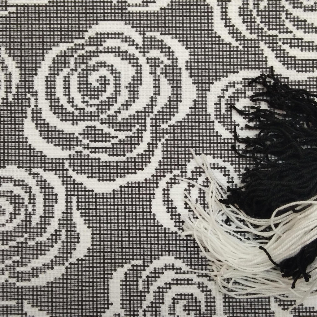 Roses at Night — Embroidery Kit 16″ × 16″ by Brvsk