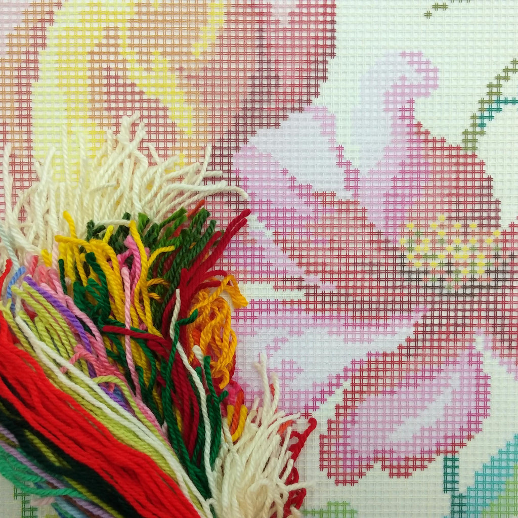 Tulips in Watercolor — Needlepoint Kit 16″ × 16″ by Brvsk