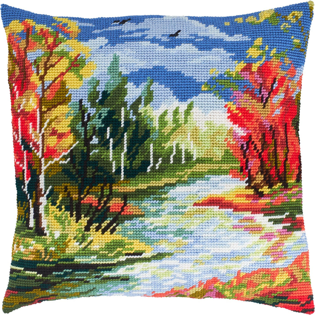 Rubies of Autumn — Stamped Cross Stitch Kit 16″ × 16″ by Brvsk