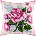 Bouquet of Roses. Needlepoint Kit. Throw Pillow 16×16 Inches. Printed Tapestry Canvas, European Quality