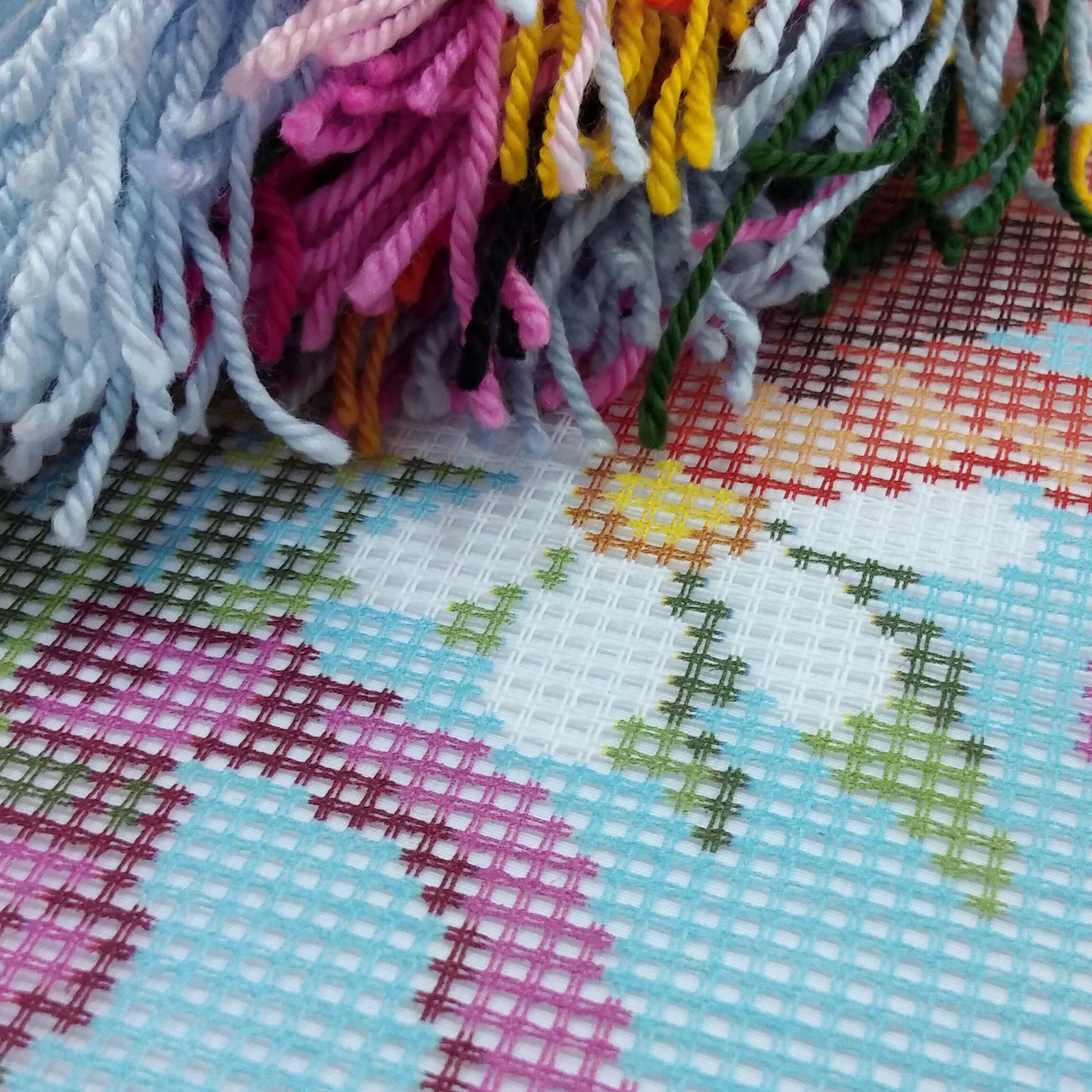 Bouquet — Needlepoint Kit 16″ × 16″ by Brvsk