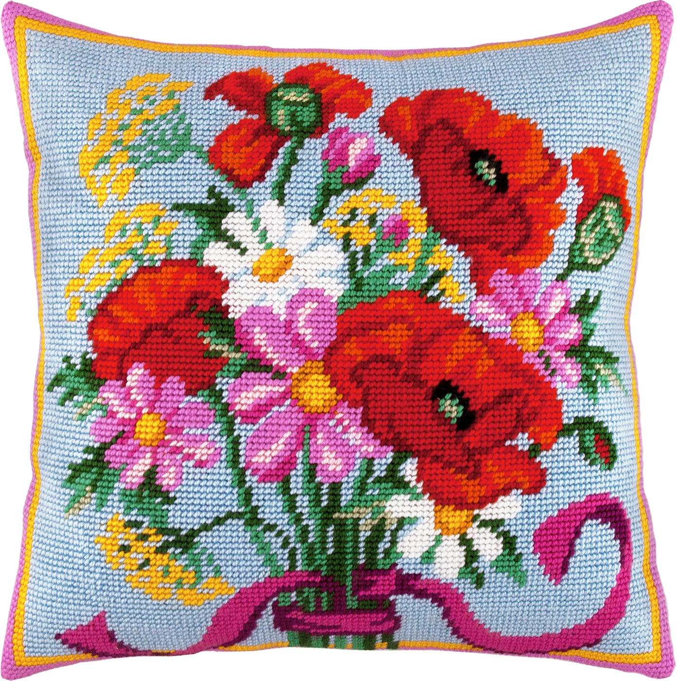 Bouquet — Needlepoint Kit 16″ × 16″ by Brvsk