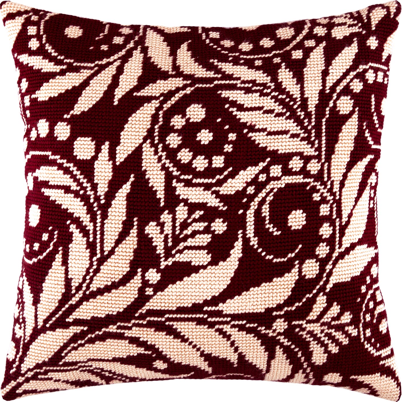 Brvsk Floral Embroidery Kit for Adults and Beginners — Floral Patterns 16″ × 16″ with Clear, Precise Printed Design on Cotton Canvas; Includes 2 Needles, Yarn, and Easy-Read Chart