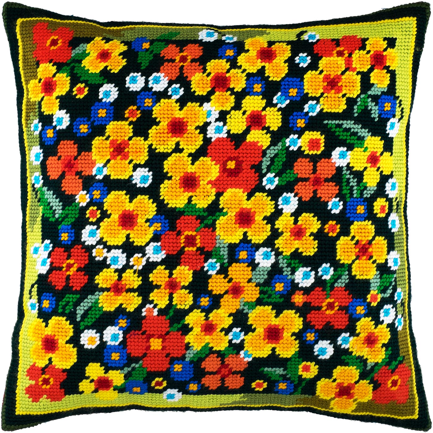 Meadow of Flowers — Needlepoint Kit 16″ × 16″ by Brvsk