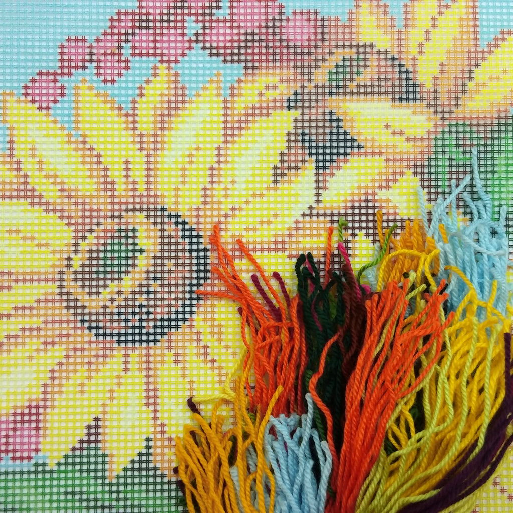 Sunflower Bouquet — Embroidery Kit 16″ × 16″ by Brvsk