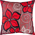 Red Flowers — Stamped Cross Stitch Kit 16″ × 16″ by Brvsk