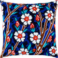 Brvsk Floral Stamped Cross-Stitch Kit for Adults and Beginners — Daisies and Turquoise 16″ × 16″ with Clear, Precise Printed Design on Cotton Canvas; Includes 2 Needles, Yarn, and Easy-Read Chart