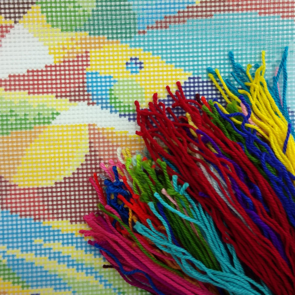 Abstract Fish — Embroidery Kit 16″ × 16″ by Brvsk