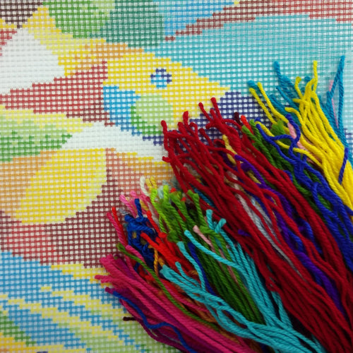 Abstract Fish — Embroidery Kit 16″ × 16″ by Brvsk