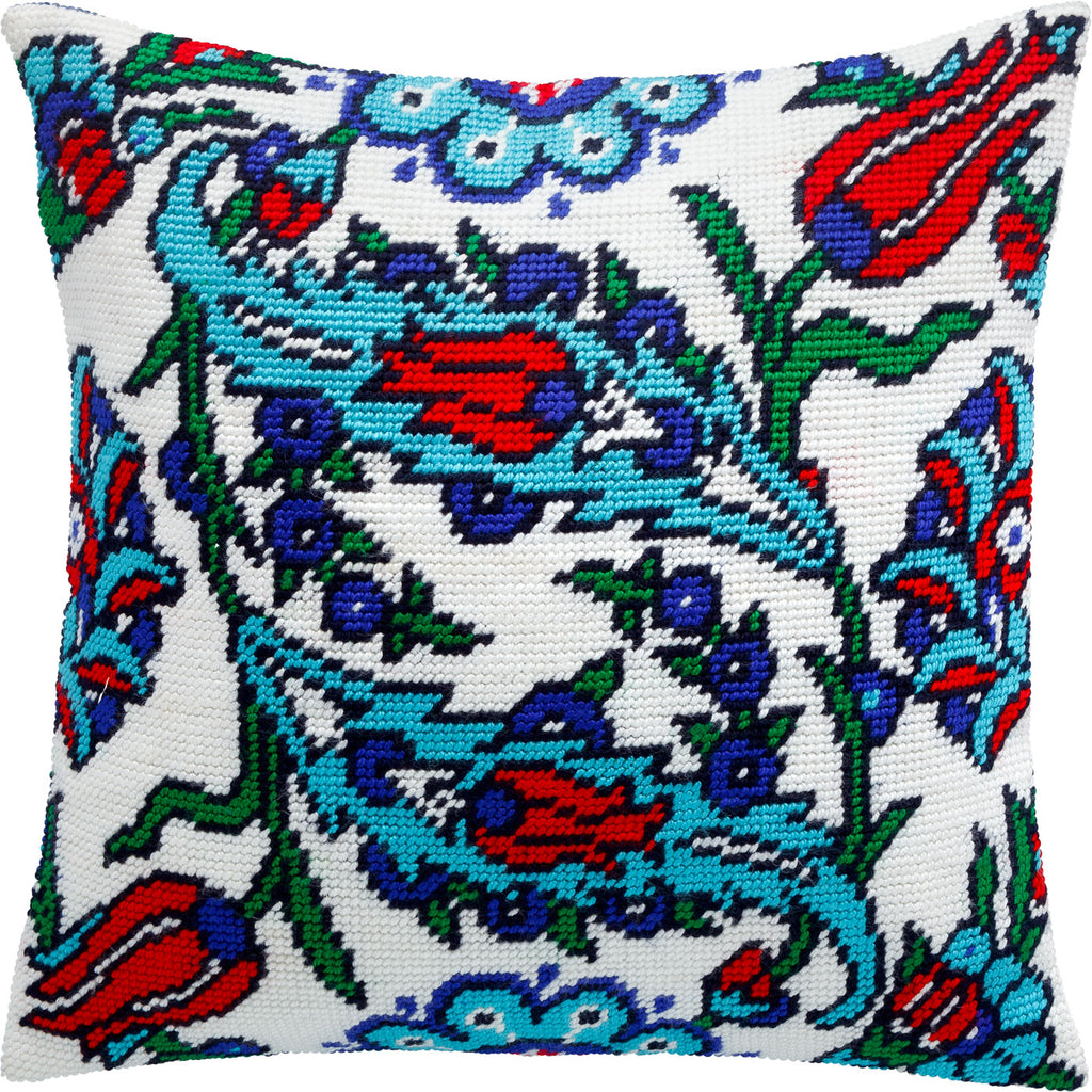Turkish Flowers — Stamped Cross Stitch Kit 16″ × 16″ by Brvsk