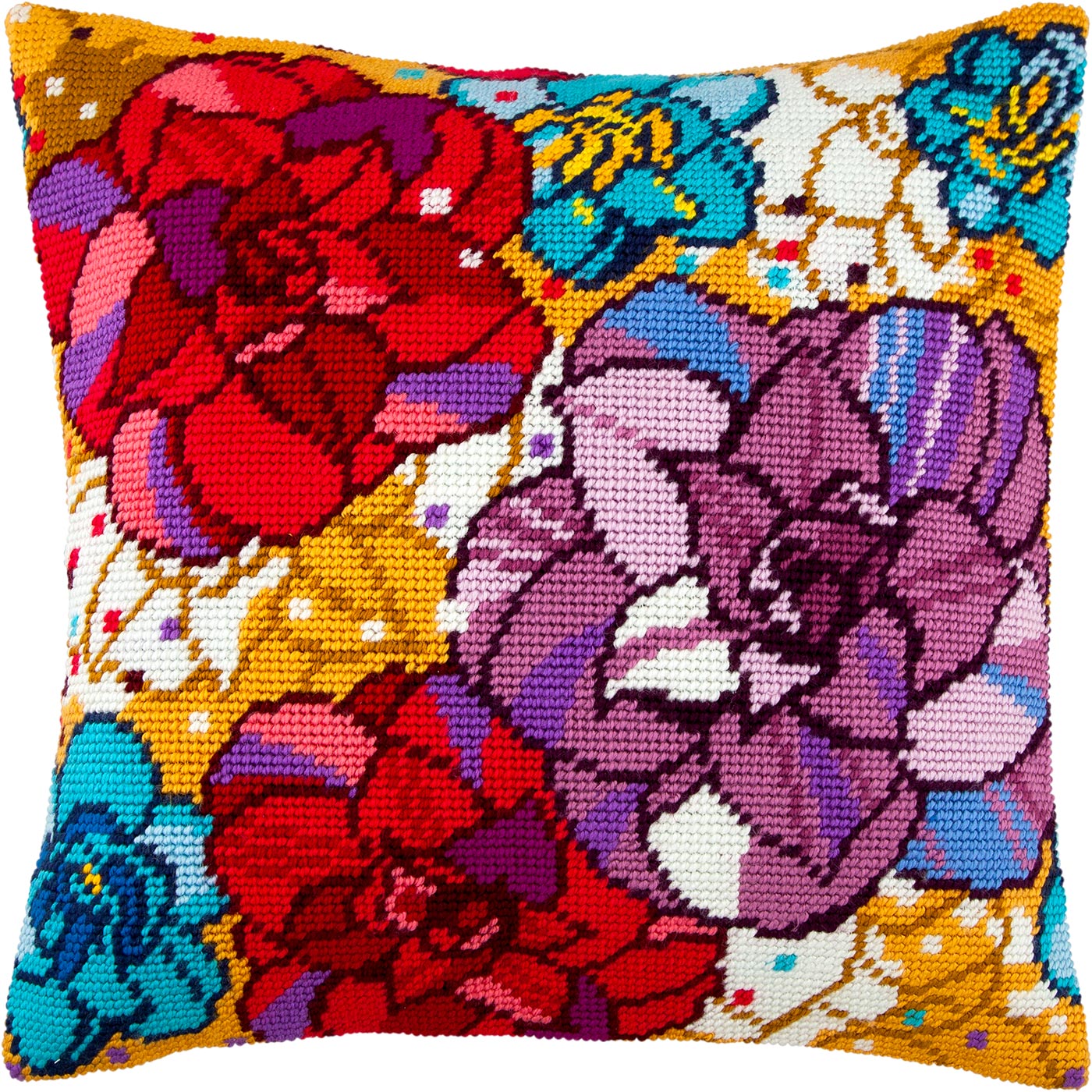 Floral Confetti — Embroidery Kit 16″ × 16″ by Brvsk