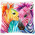 Zebras — Embroidery Kit 16″ × 16″ by Brvsk