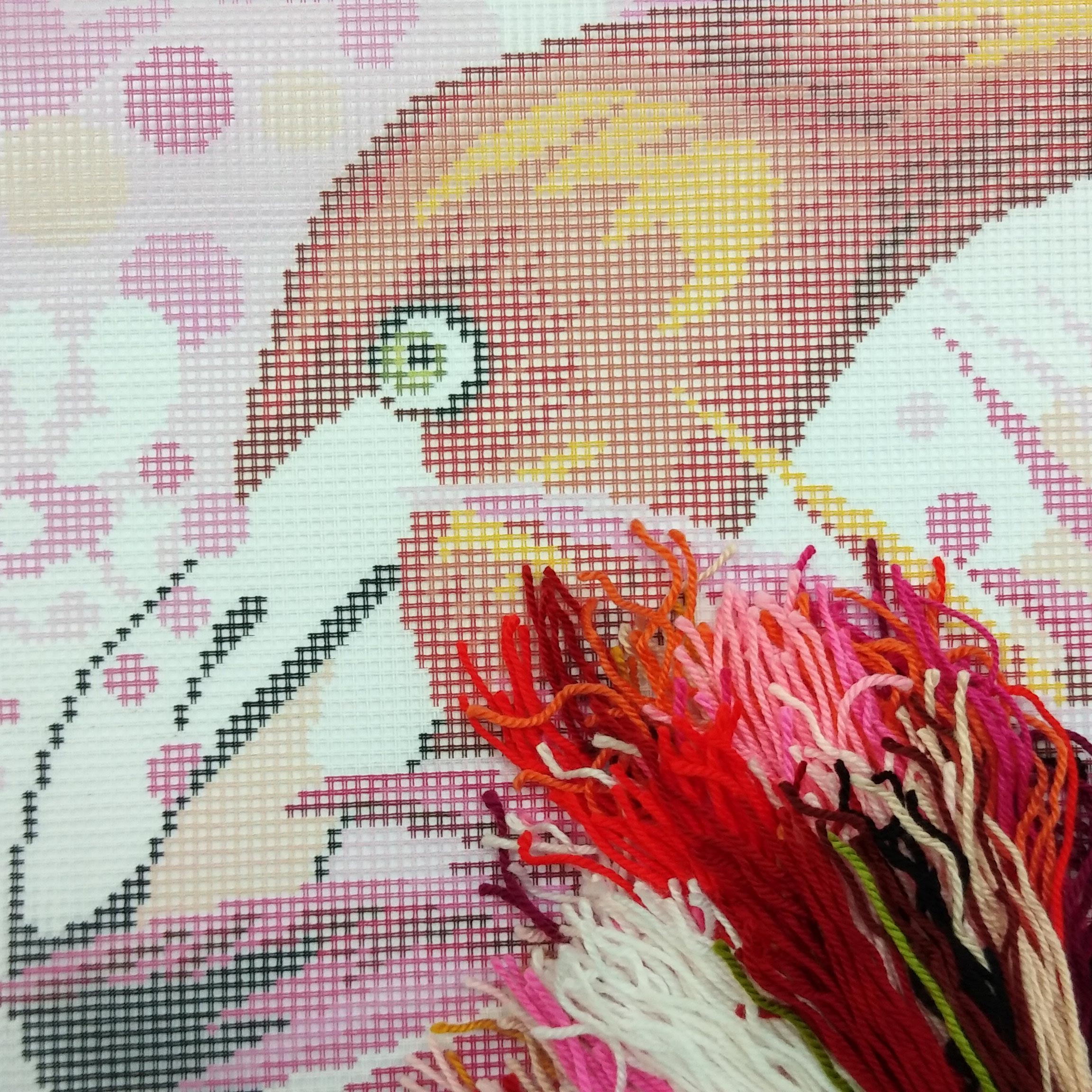 Flamingo — Needlepoint Kit 16″ × 16″ by Brvsk