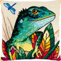 Lizard — Needlepoint Kit 16″ × 16″ by Brvsk