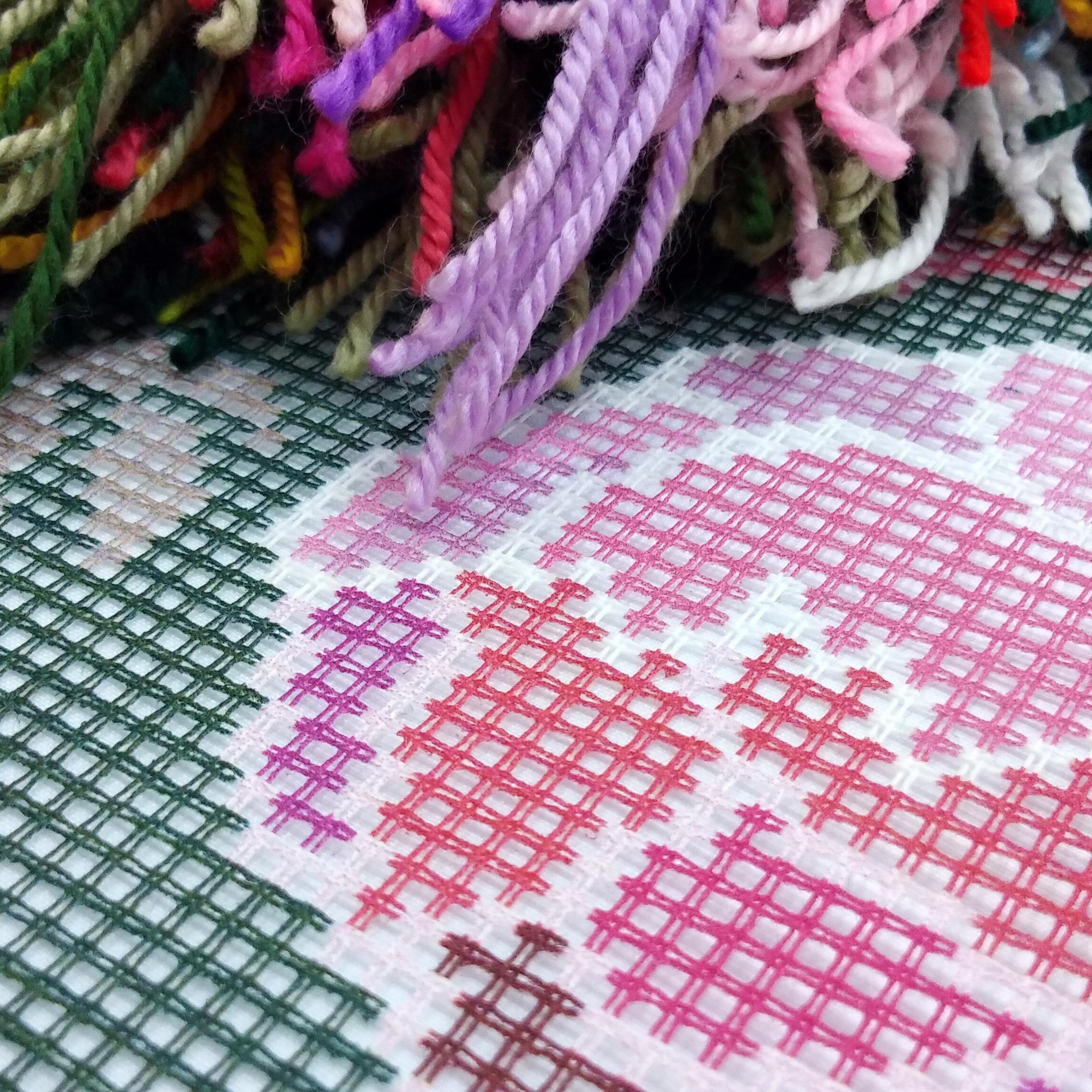 Night Flowers — Stamped Cross Stitch Kit 16″ × 16″ by Brvsk