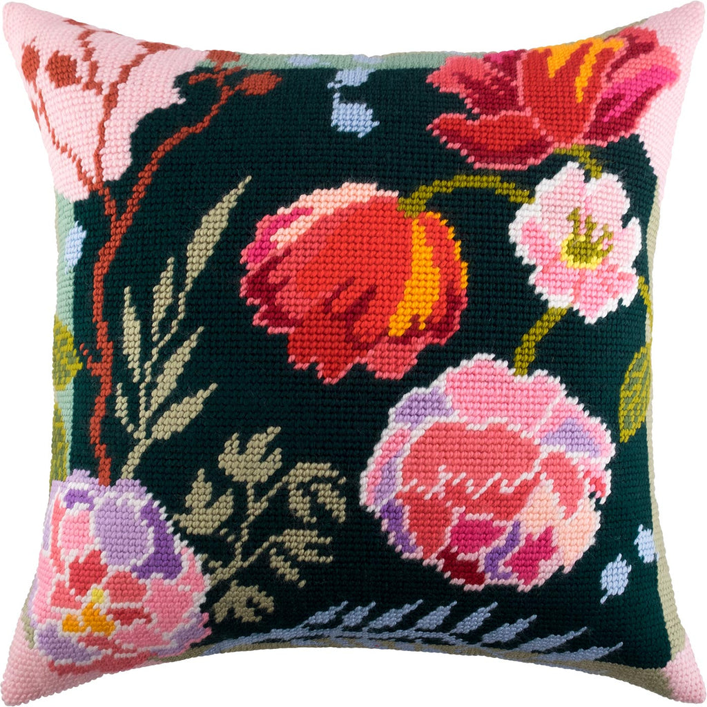 Night Flowers — Stamped Cross Stitch Kit 16″ × 16″ by Brvsk