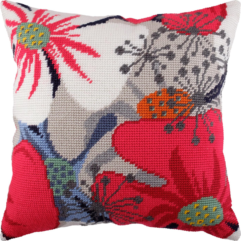 Flowerish Mood — Embroidery Kit 16″ × 16″ by Brvsk