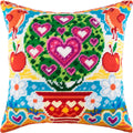 Brvsk Romantic Needlepoint Kit for Adults and Beginners — Tree of Love 16″ × 16″ with Clear, Precise Printed Design on Cotton Canvas; Includes 2 Needles, Yarn, and Easy-Read Chart