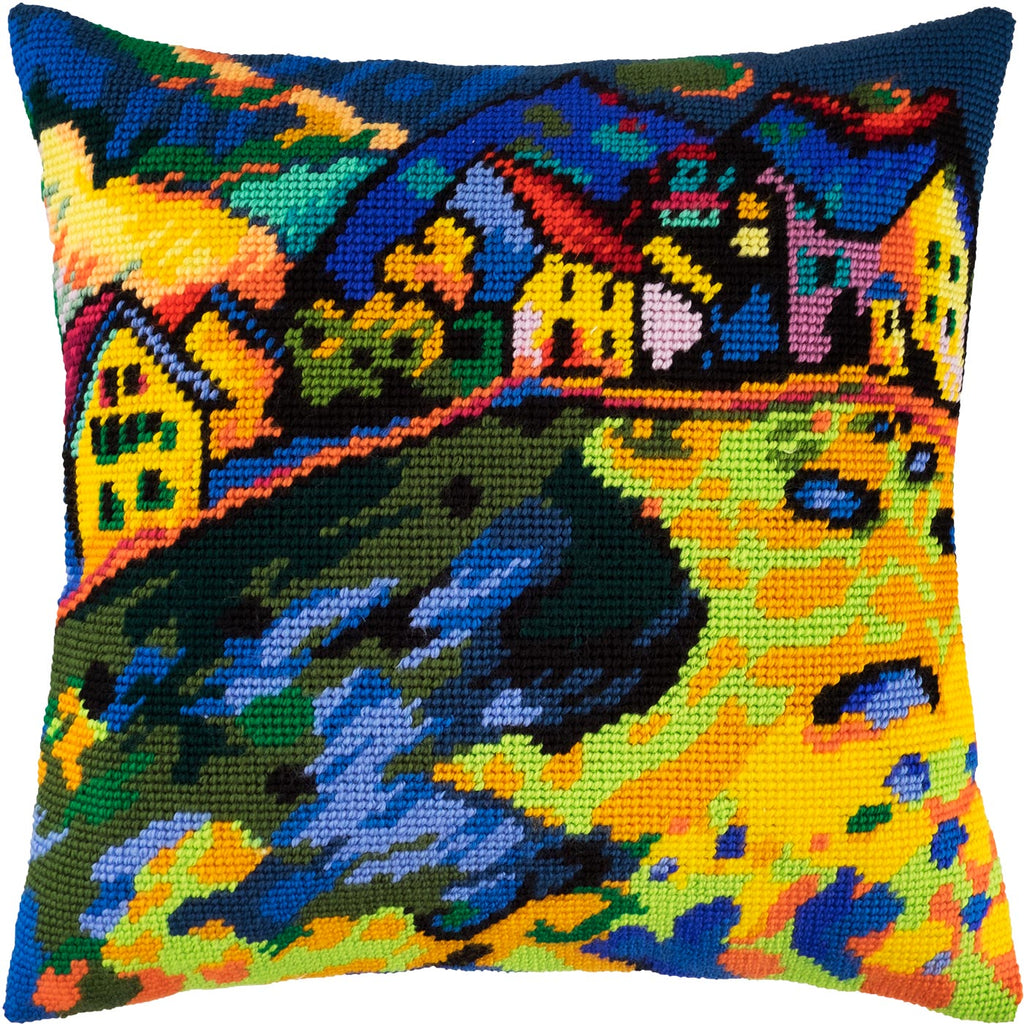 Houses at Murnau — Needlepoint Kit 16″ × 16″ by Brvsk