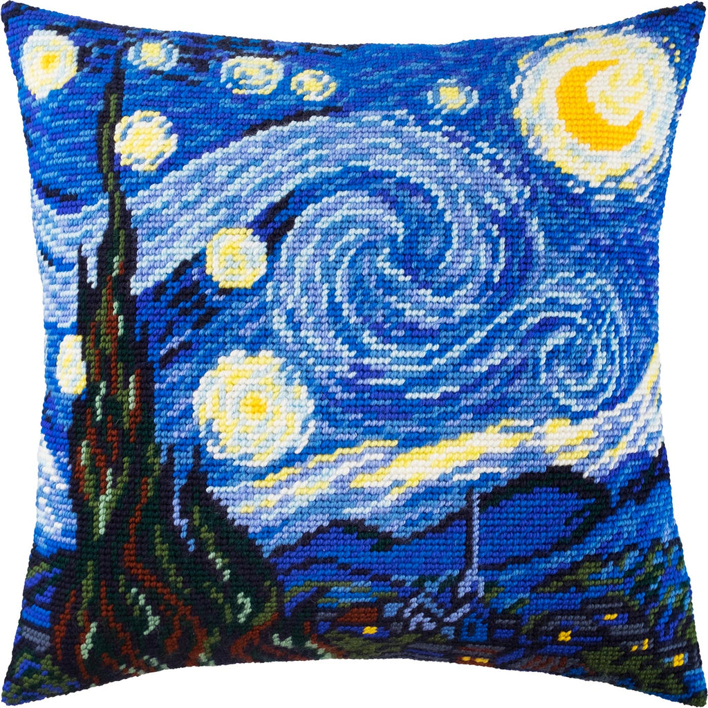 Starry Night — Stamped Cross Stitch Kit 16″ × 16″ by Brvsk