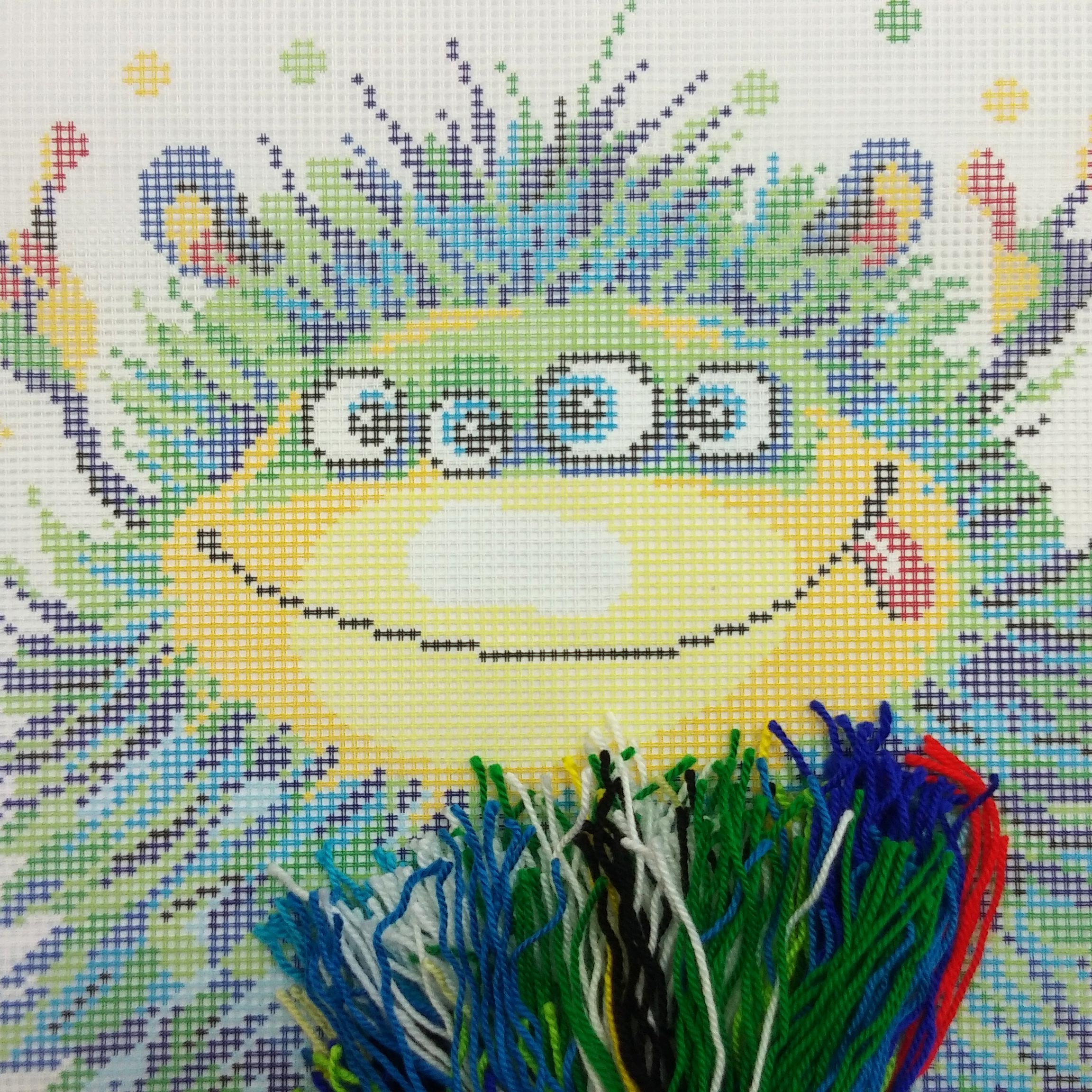 Little Monster — Needlepoint Kit 16″ × 16″ by Brvsk