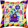 Folk Flowers — Needlepoint Kit 16″ × 16″ by Brvsk