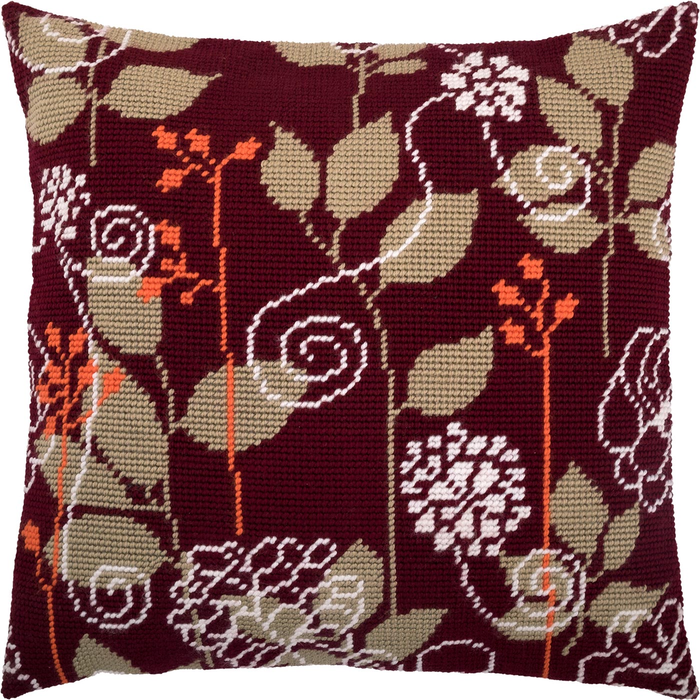 Brvsk Abstract Stamped Cross-Stitch Kit for Adults and Beginners — Night Field 16″ × 16″ with Clear, Precise Printed Design on Cotton Canvas; Includes 2 Needles, Yarn, and Easy-Read Chart