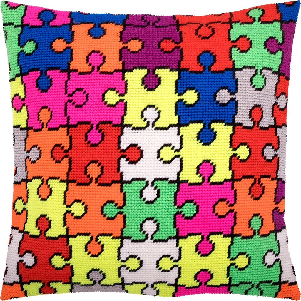 Brvsk Ornamental Needlepoint Kit for Adults and Beginners — Puzzle 16″ × 16″ with Clear, Precise Printed Design on Cotton Canvas; Includes 2 Needles, Yarn, and Easy-Read Chart
