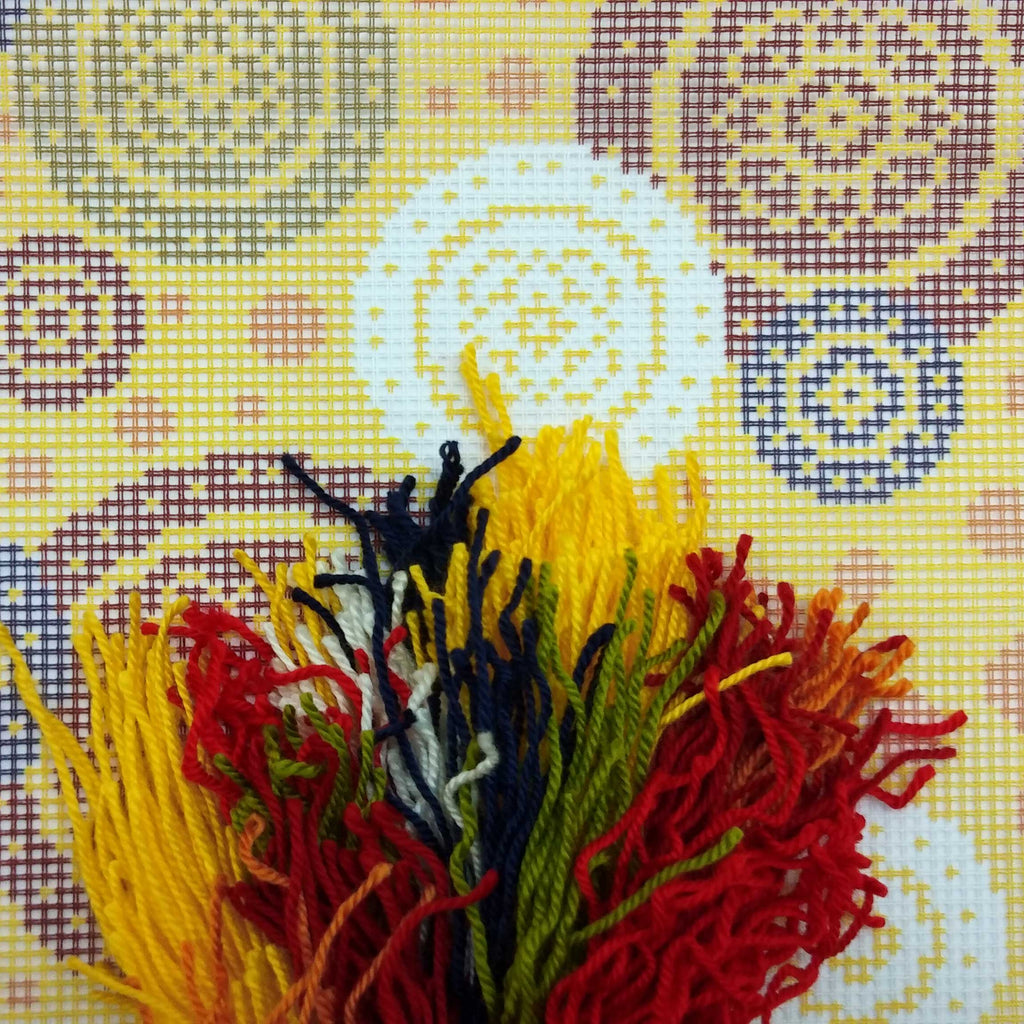 Saree Motif — Embroidery Kit 16″ × 16″ by Brvsk