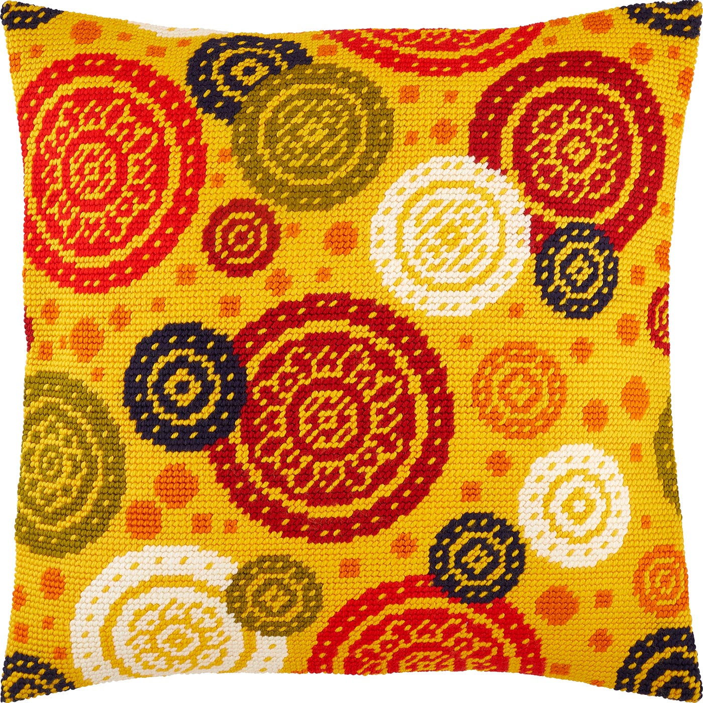Saree Motif — Embroidery Kit 16″ × 16″ by Brvsk