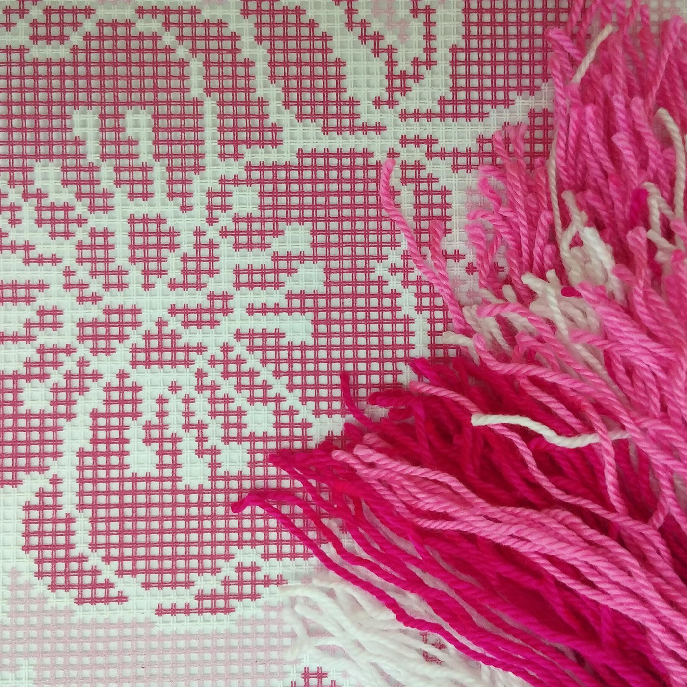 Flowers of Pink — Needlepoint Kit 16″ × 16″ by Brvsk