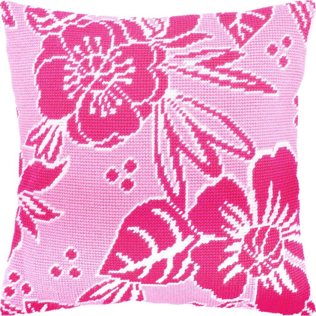Flowers of Pink — Needlepoint Kit 16″ × 16″ by Brvsk