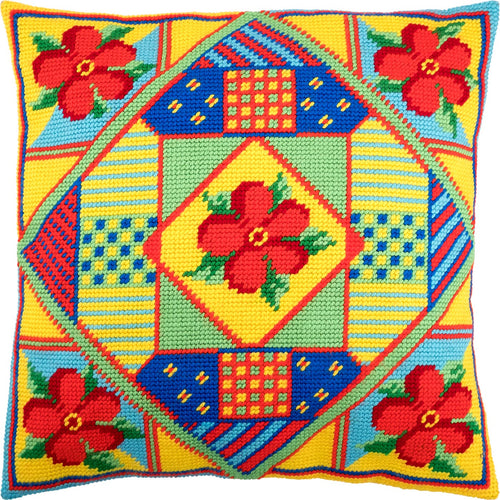 Flowers — Embroidery Kit 16″ × 16″ by Brvsk