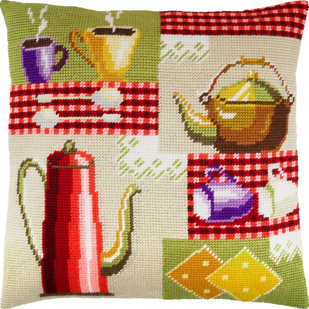 Tea Time — Embroidery Kit 16″ × 16″ by Brvsk