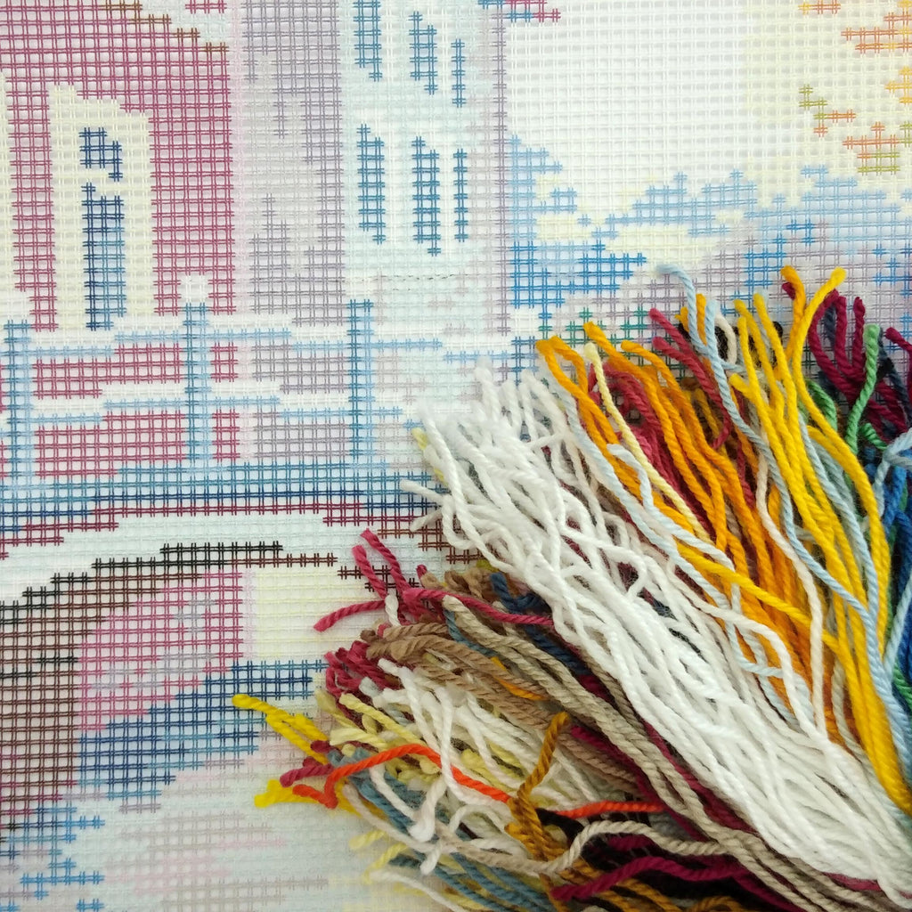 Old Town — Stamped Cross Stitch Kit 16″ × 16″ by Brvsk