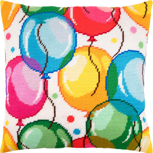Brvsk Cheerful Embroidery Kit for Adults and Beginners — Fest 16″ × 16″ with Clear, Precise Printed Design on Cotton Canvas; Includes 2 Needles, Yarn, and Easy-Read Chart