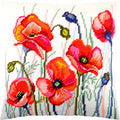 Poppy Field — Needlepoint Kit 16″ × 16″ by Brvsk