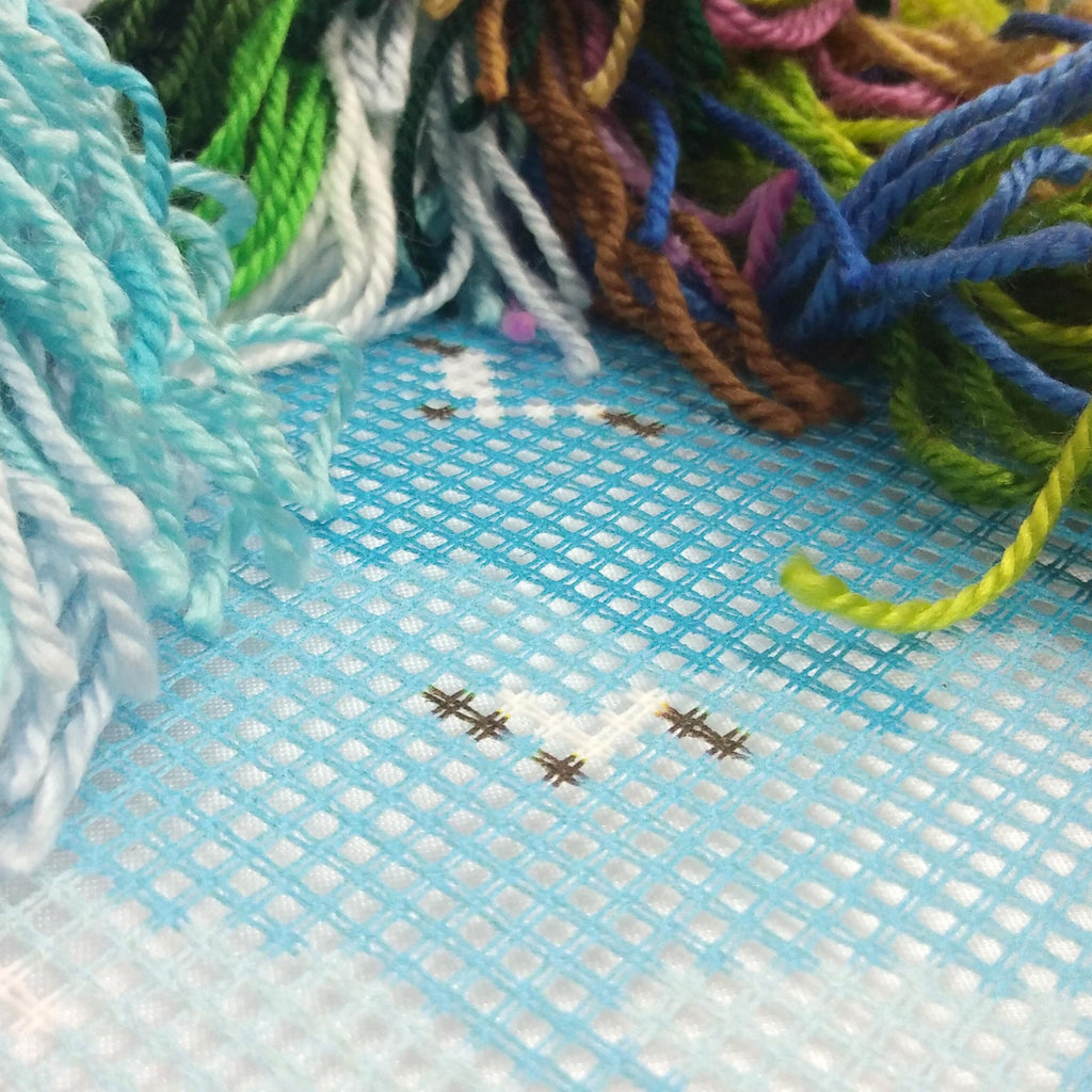 Seychelles — Needlepoint Kit 16″ × 16″ by Brvsk