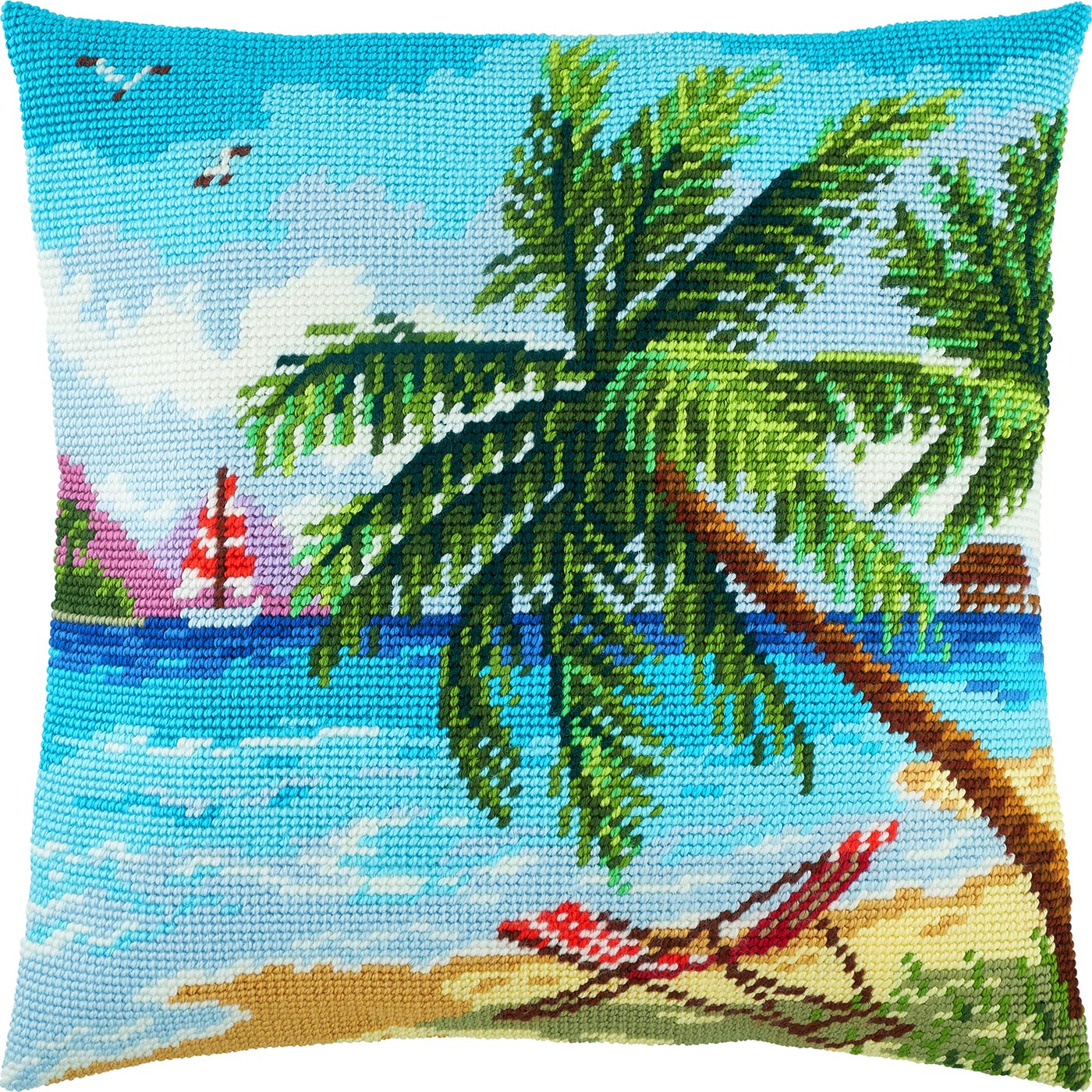 Seychelles — Needlepoint Kit 16″ × 16″ by Brvsk