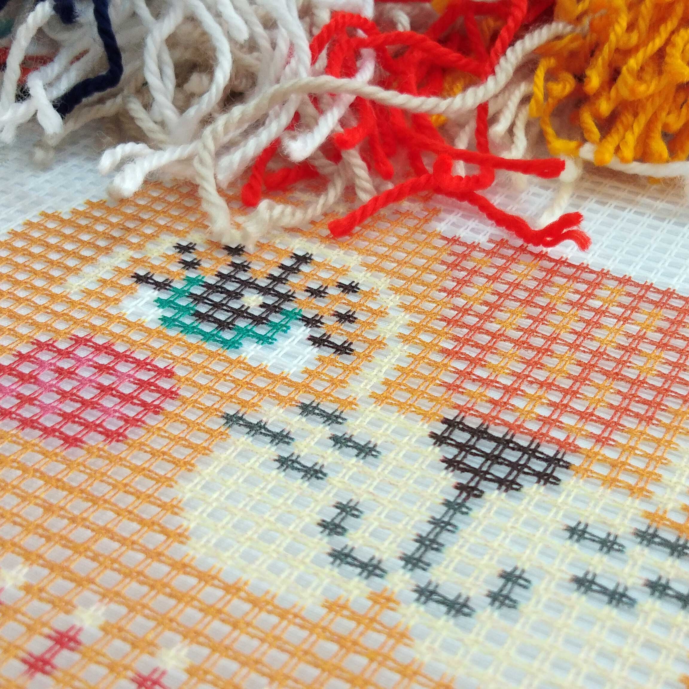 Cat of Art Nouveau — Stamped Cross Stitch Kit 16″ × 16″ by Brvsk
